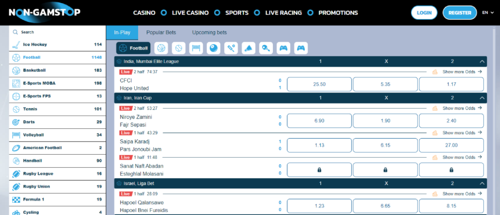 Non-GamStop Betting Section