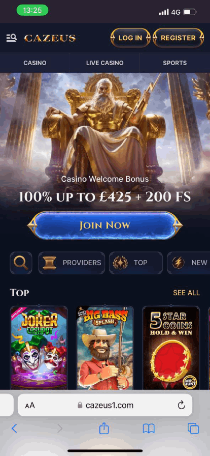 Cazeus Casino Mobile