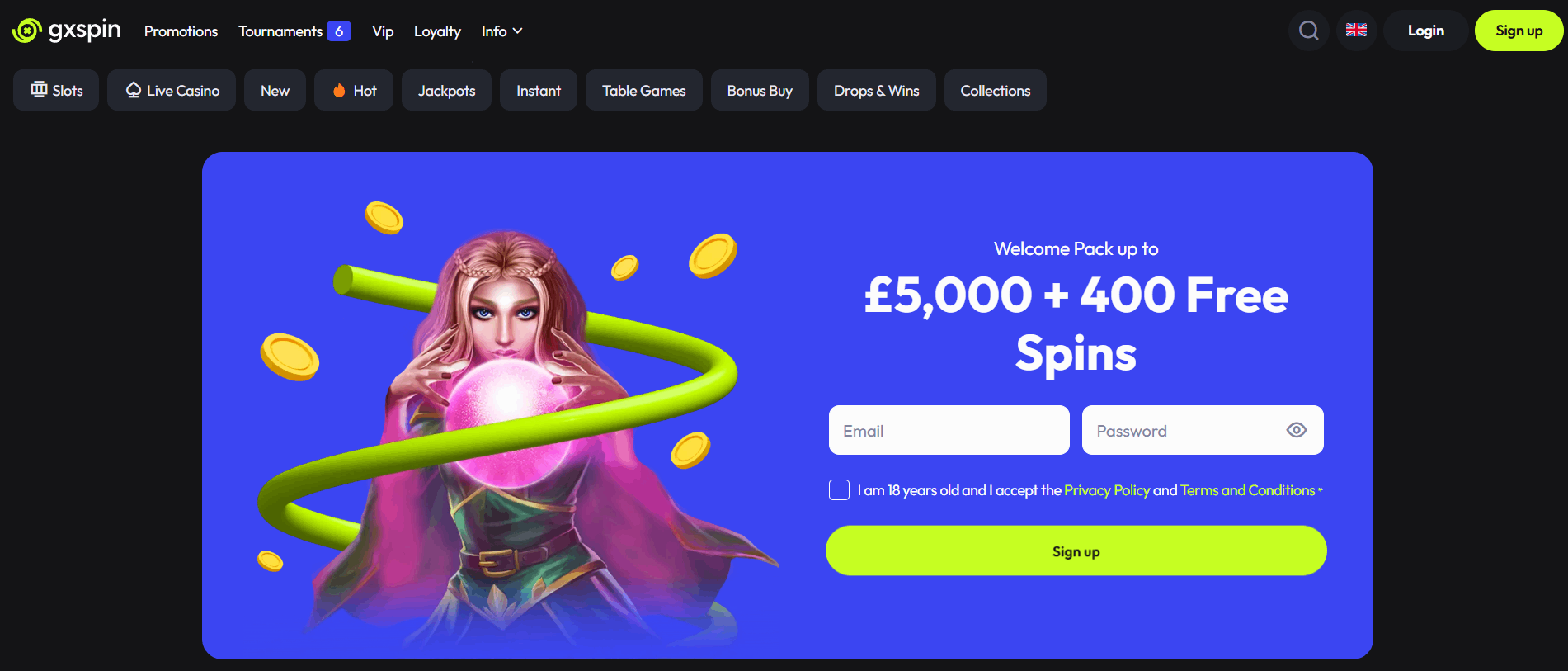 GXspin Casino Main