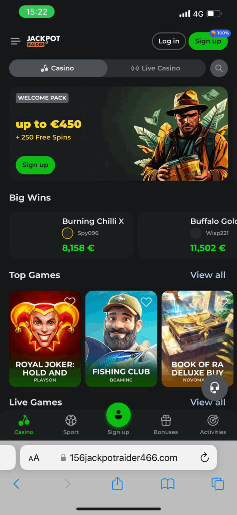 Jackpot Raider Mobile Casino