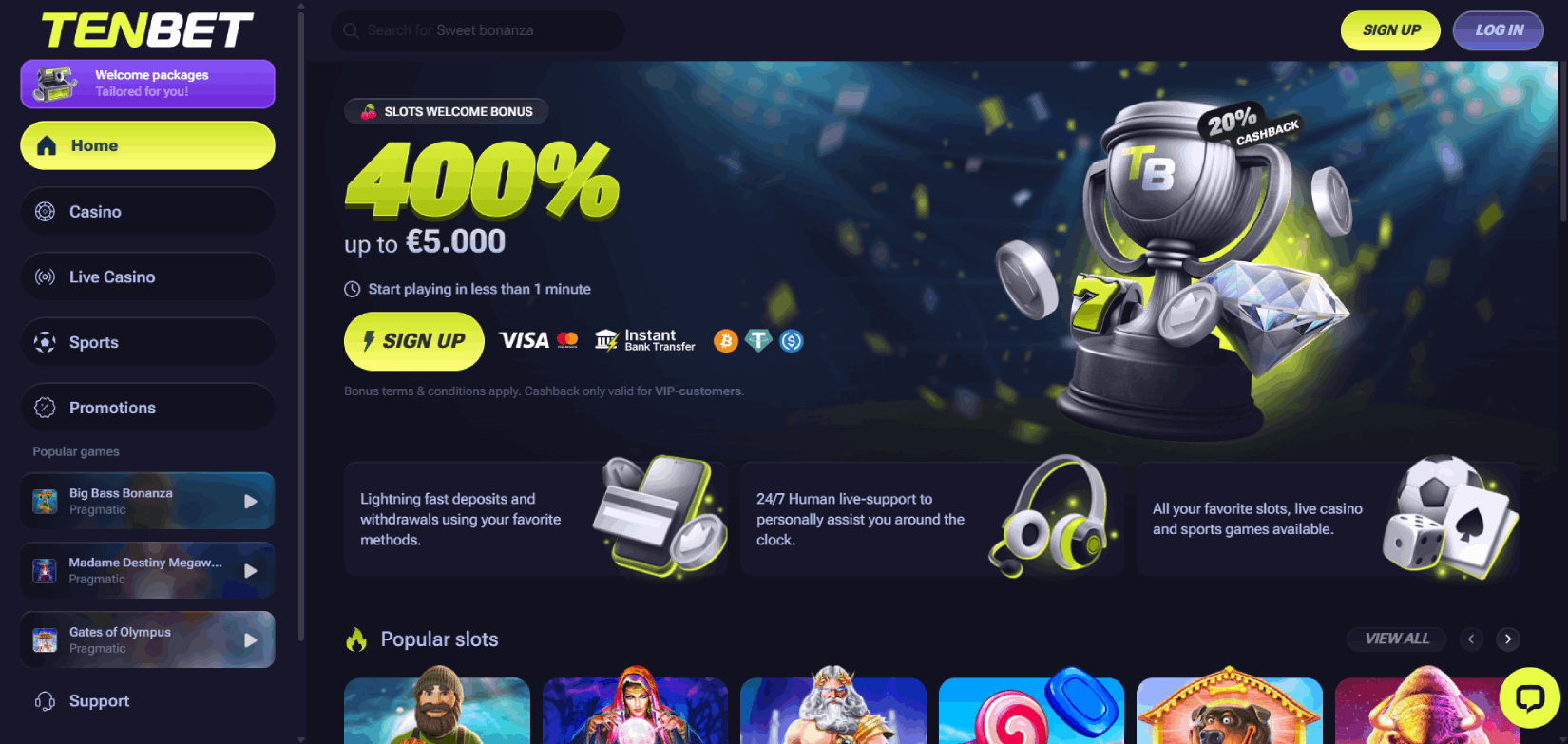 TenBet Casino Main