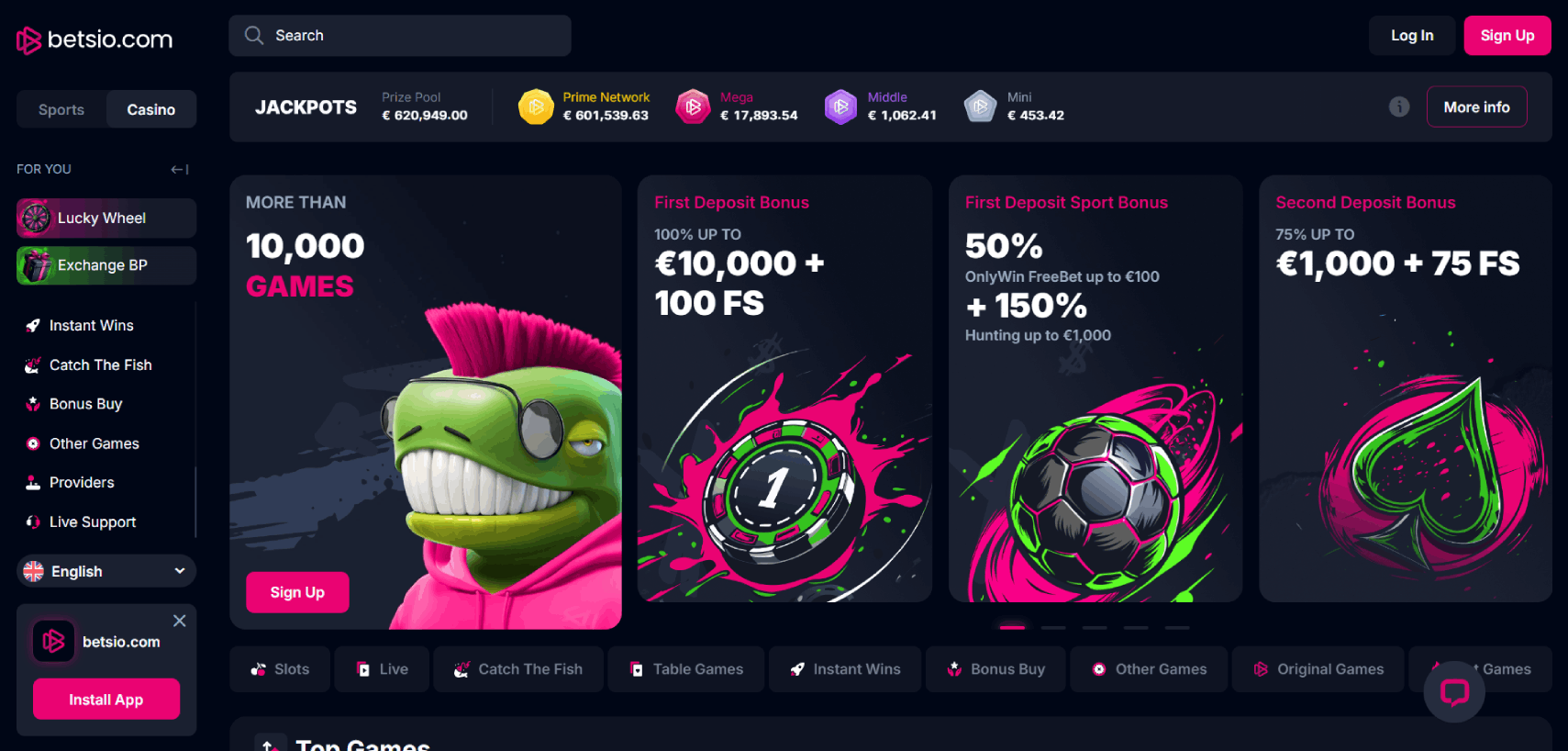 Betsio Casino Main