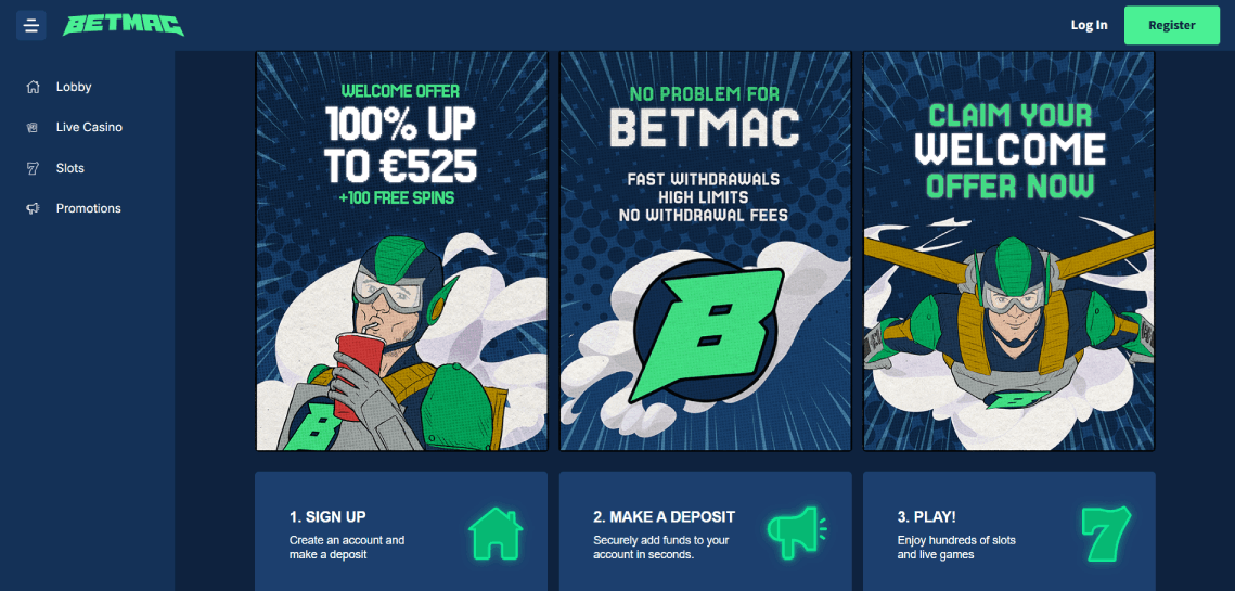 Betmac Casino Main Page