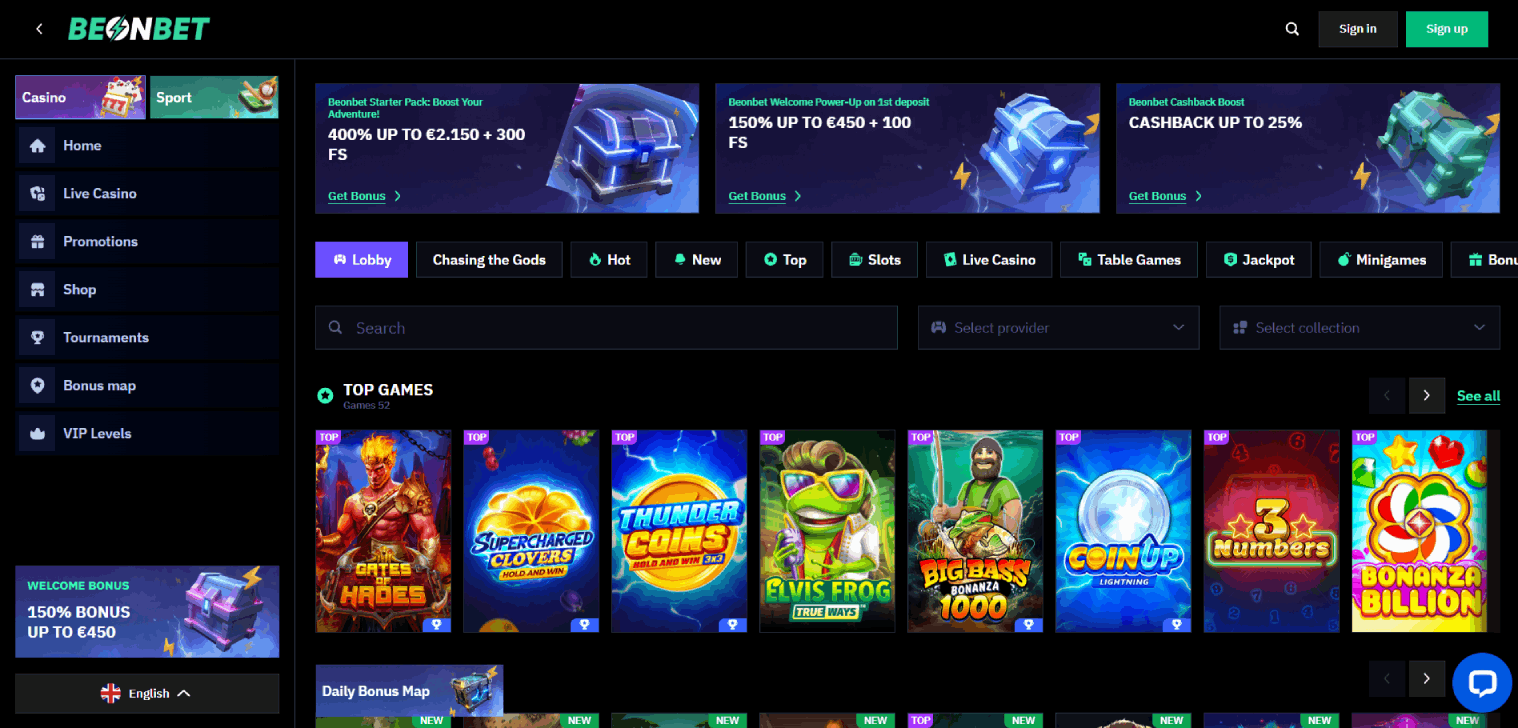 BeonBet Casino Main