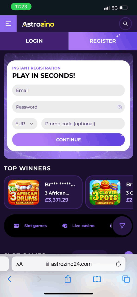 Astrozino Mobile Casino