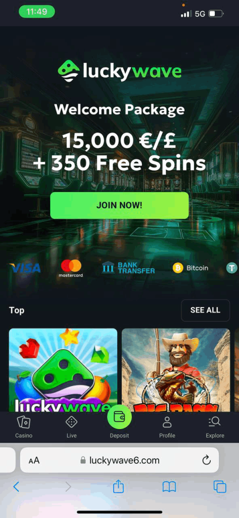 LuckyWave Casino Mobile