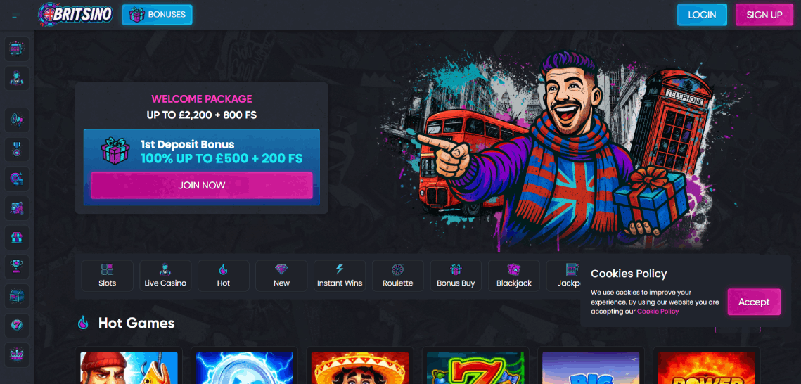 Britsino Casino Main Page