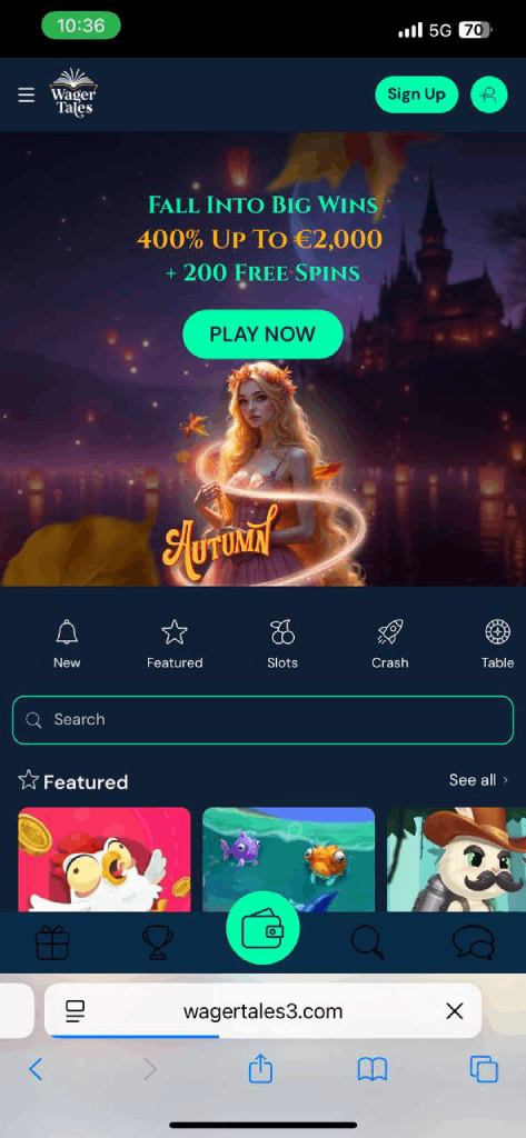 Mobile Access at Wager Tales Casino