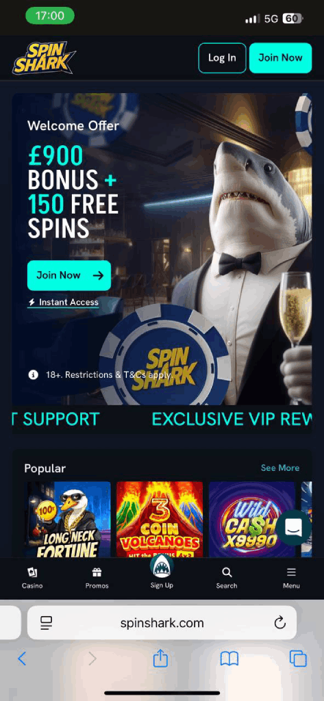 Spinshark Casino Mobile Casino